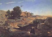 Jean Baptiste Camille  Corot, Agar dans le desert (mk11)